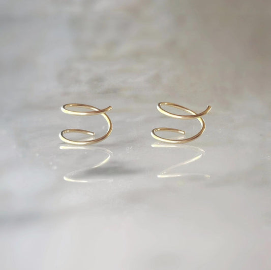 14k Gold Fill Faux Double Twist Hoops