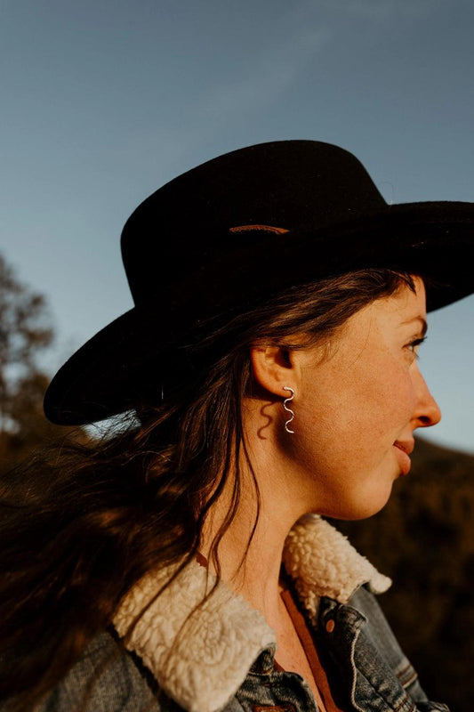 Solid Silver Snake Earrings