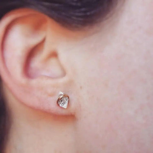 Raw Stone Stud Earrings