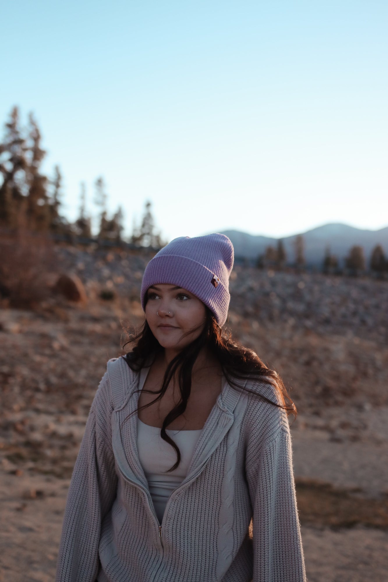 Merino Wool Mountain Beanie - Lavender