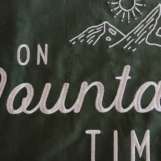 On Mountain Time Canvas Banner