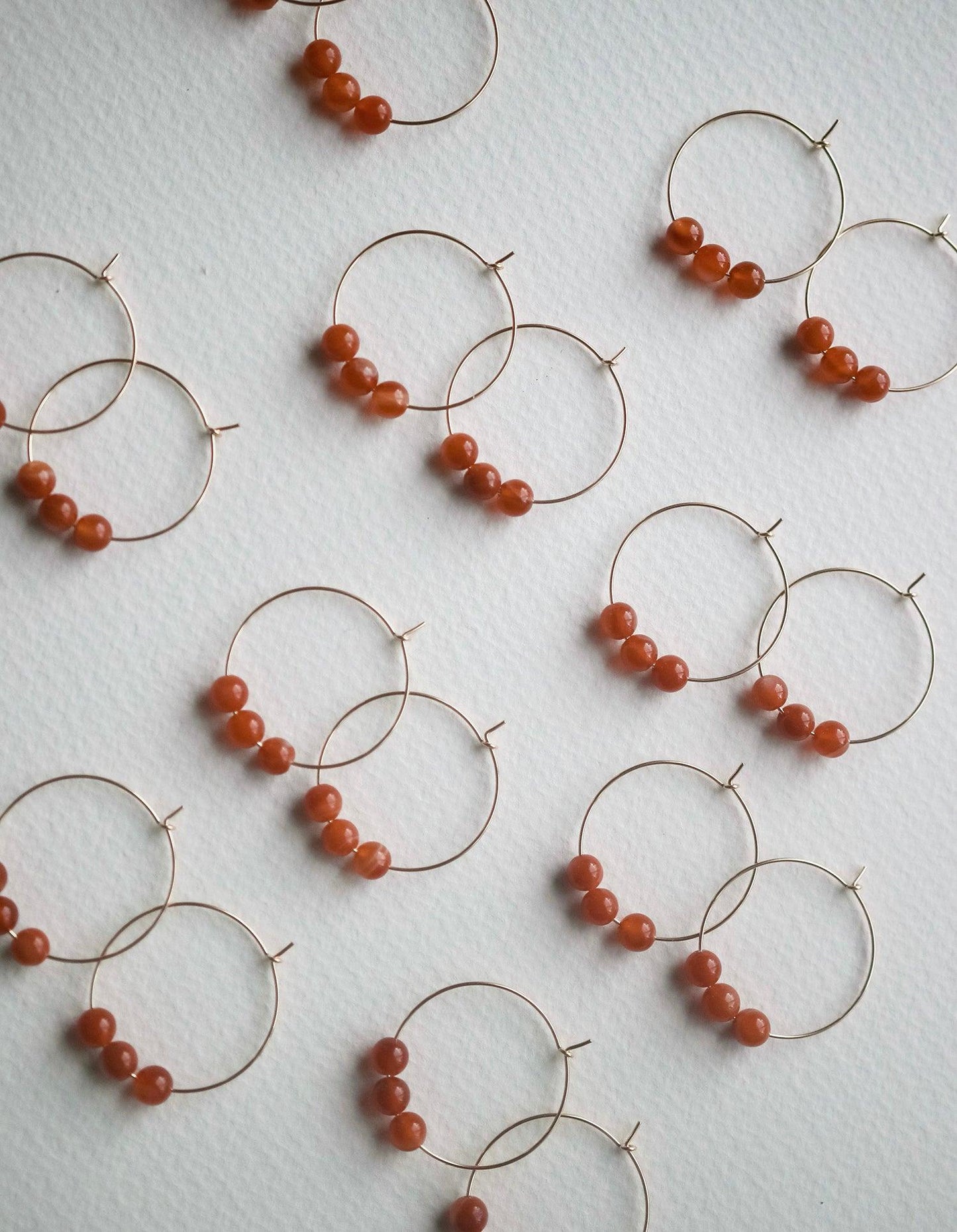 Sardonyx Gold Hoop Earrings