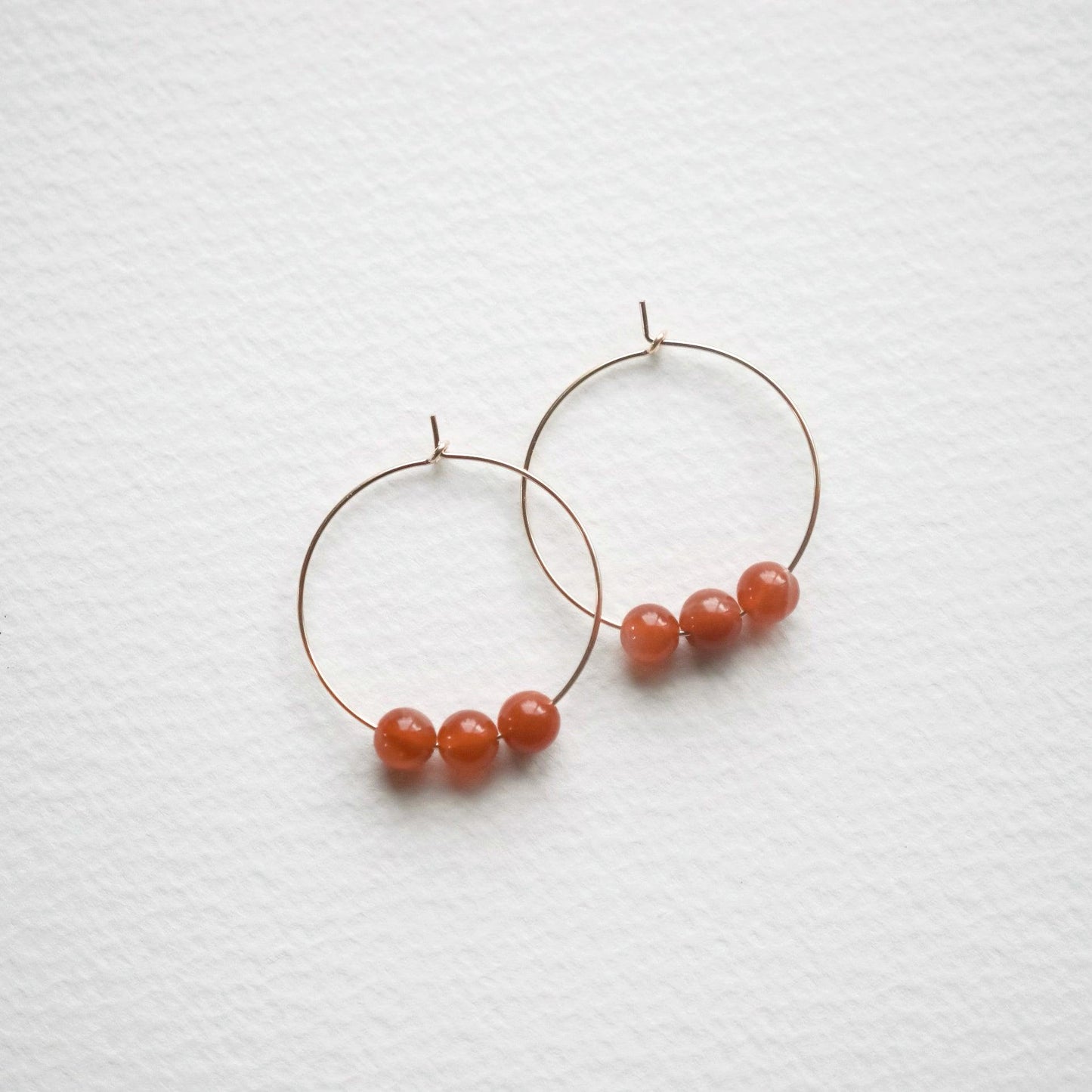 Sardonyx Gold Hoop Earrings