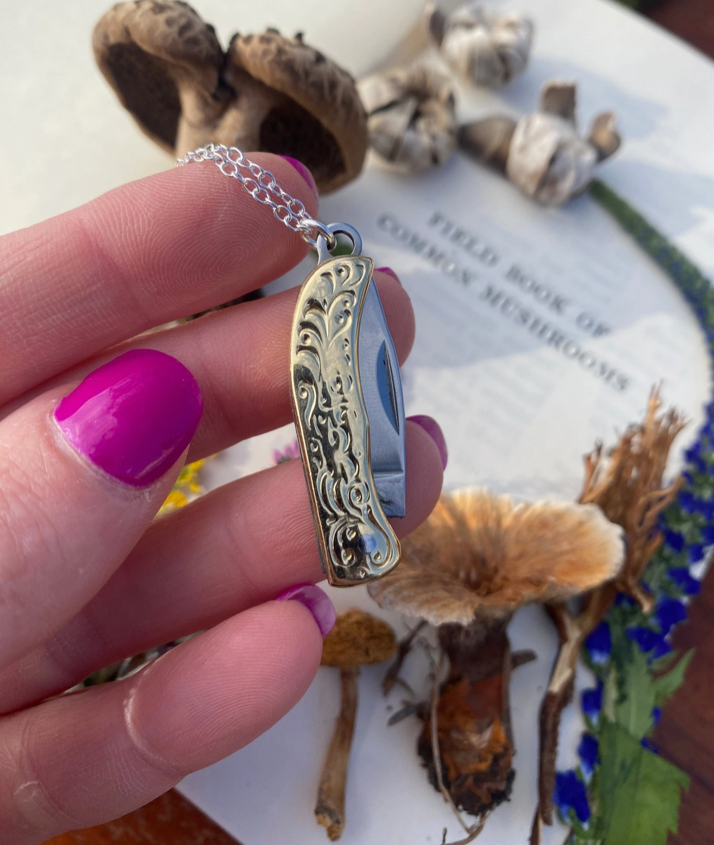 Silver Pocket Knife Necklace
