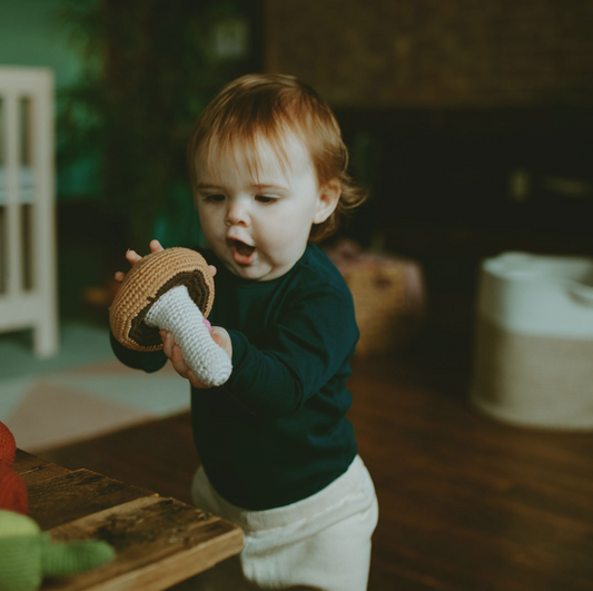 Mushroom Stuffed Toy | Pretend Play Food Rattle