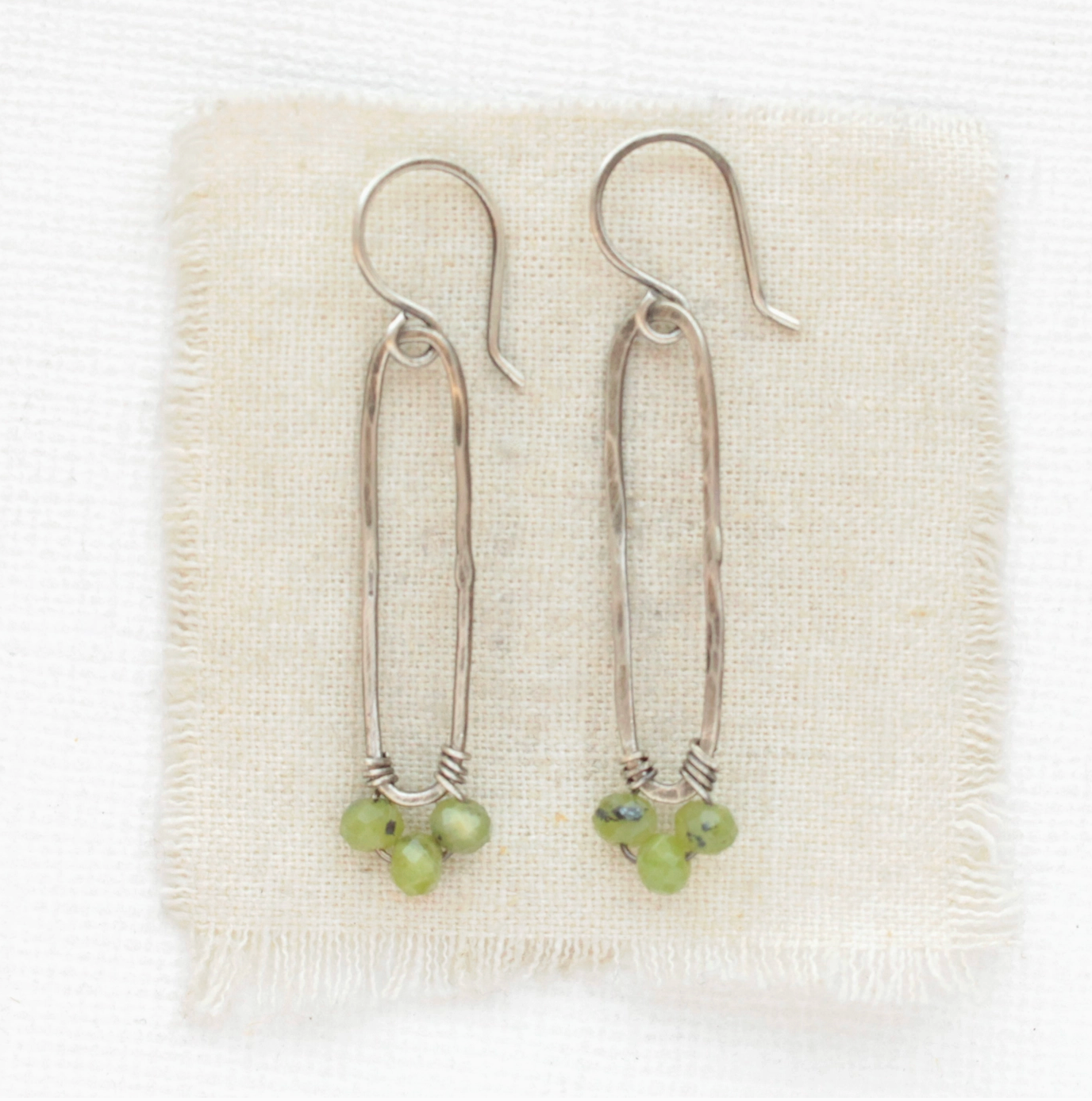 Jade Forged Long Hoop Earrings