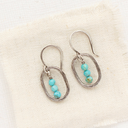 Stacked Turquoise Mini Hoop Earrings