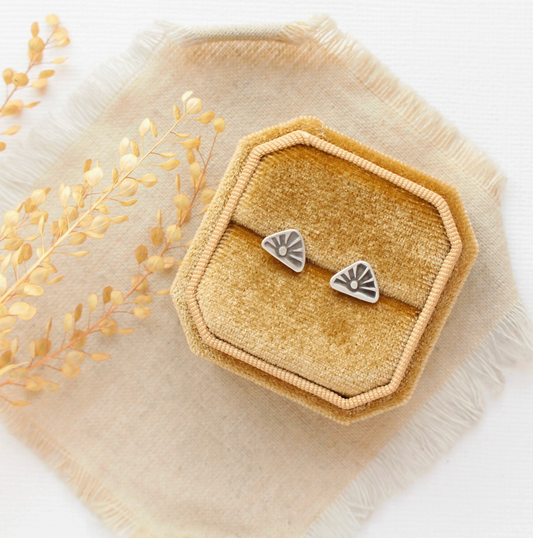 Stamped Sterling Stud Earrings