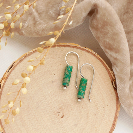 Sydney Green Jasper Lobe Hugger Earrings