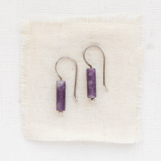Sydney Lepidolite Lobe Hugger Earrings