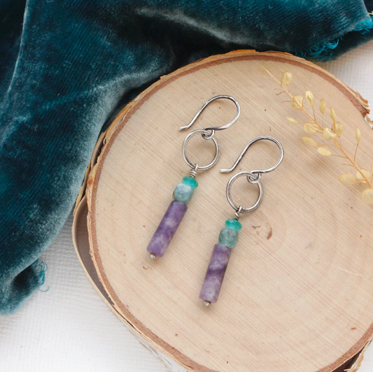 Twilight Sydney Hoop Earrings, Gemstone Earrings
