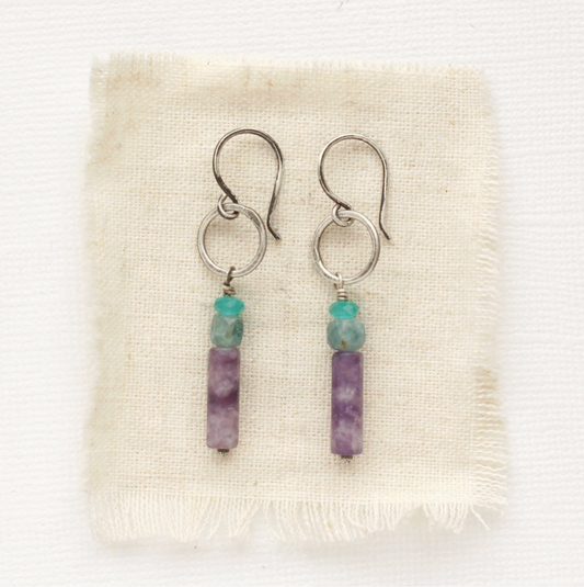 Twilight Sydney Hoop Earrings, Gemstone Earrings