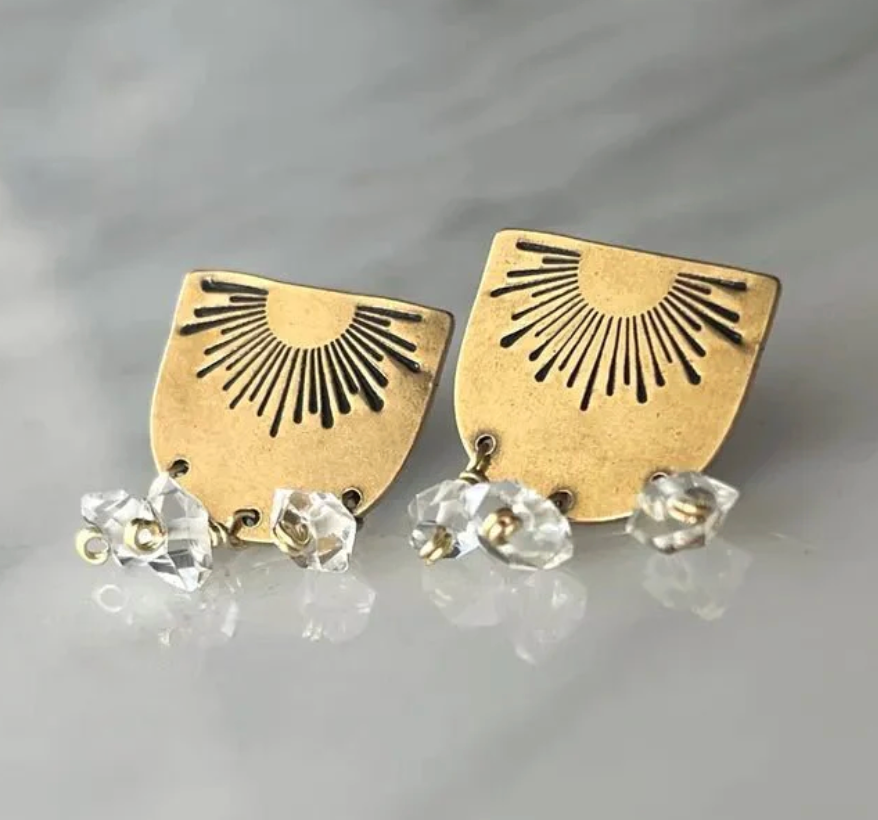 Quartz Crystal Sunrise Studs