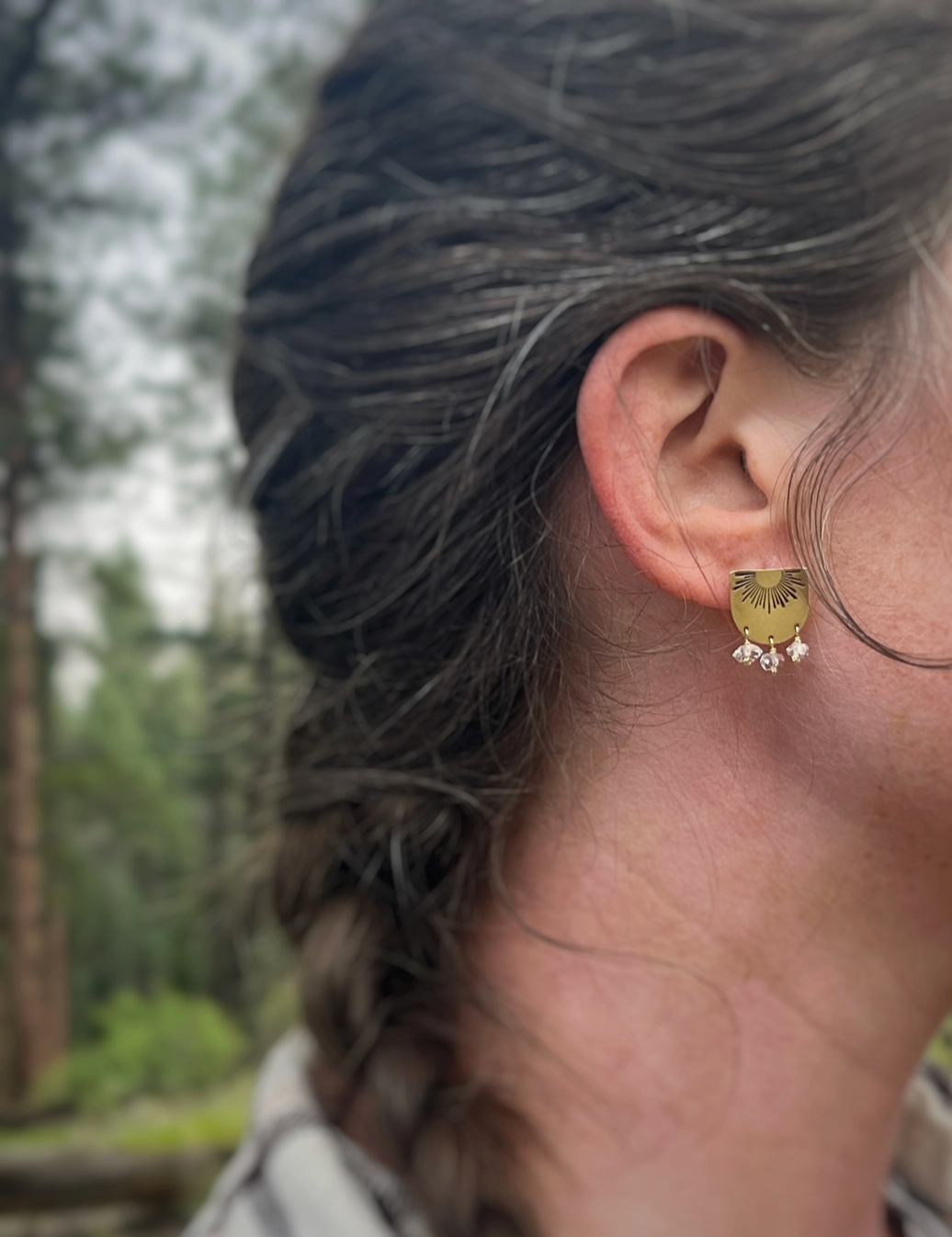 Quartz Crystal Sunrise Studs