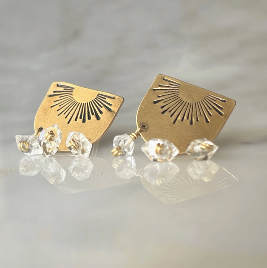 Quartz Crystal Sunrise Studs