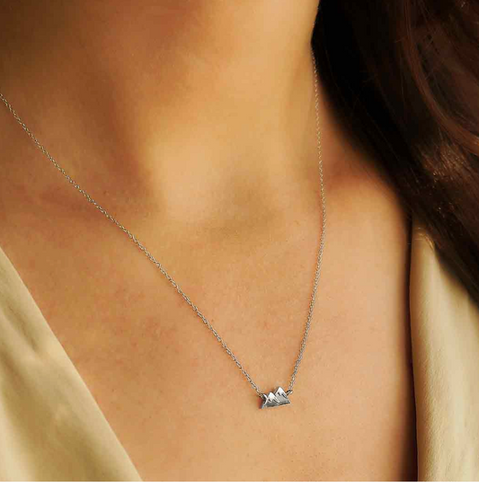 Tiny Sterling Mountain Necklace