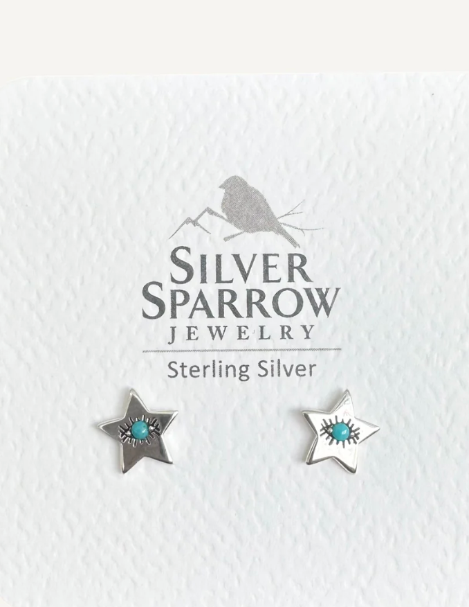 Sterling Star & Turquoise Studs