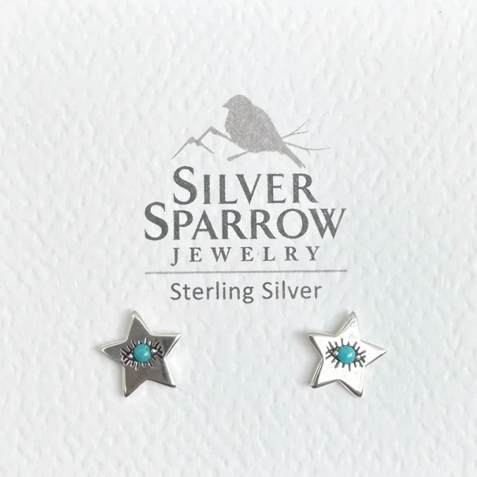 Sterling Star & Turquoise Studs