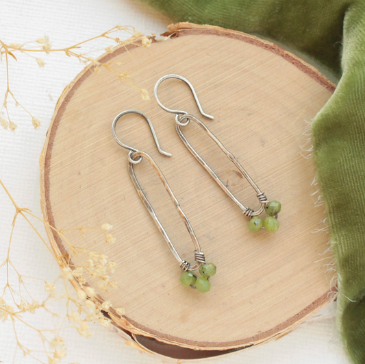 Jade Forged Long Hoop Earrings