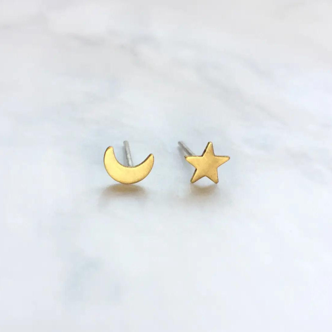 Moon & Star Mismatched Studs