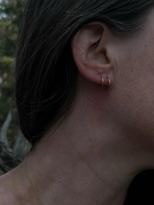 14k Gold Fill Faux Double Twist Hoops