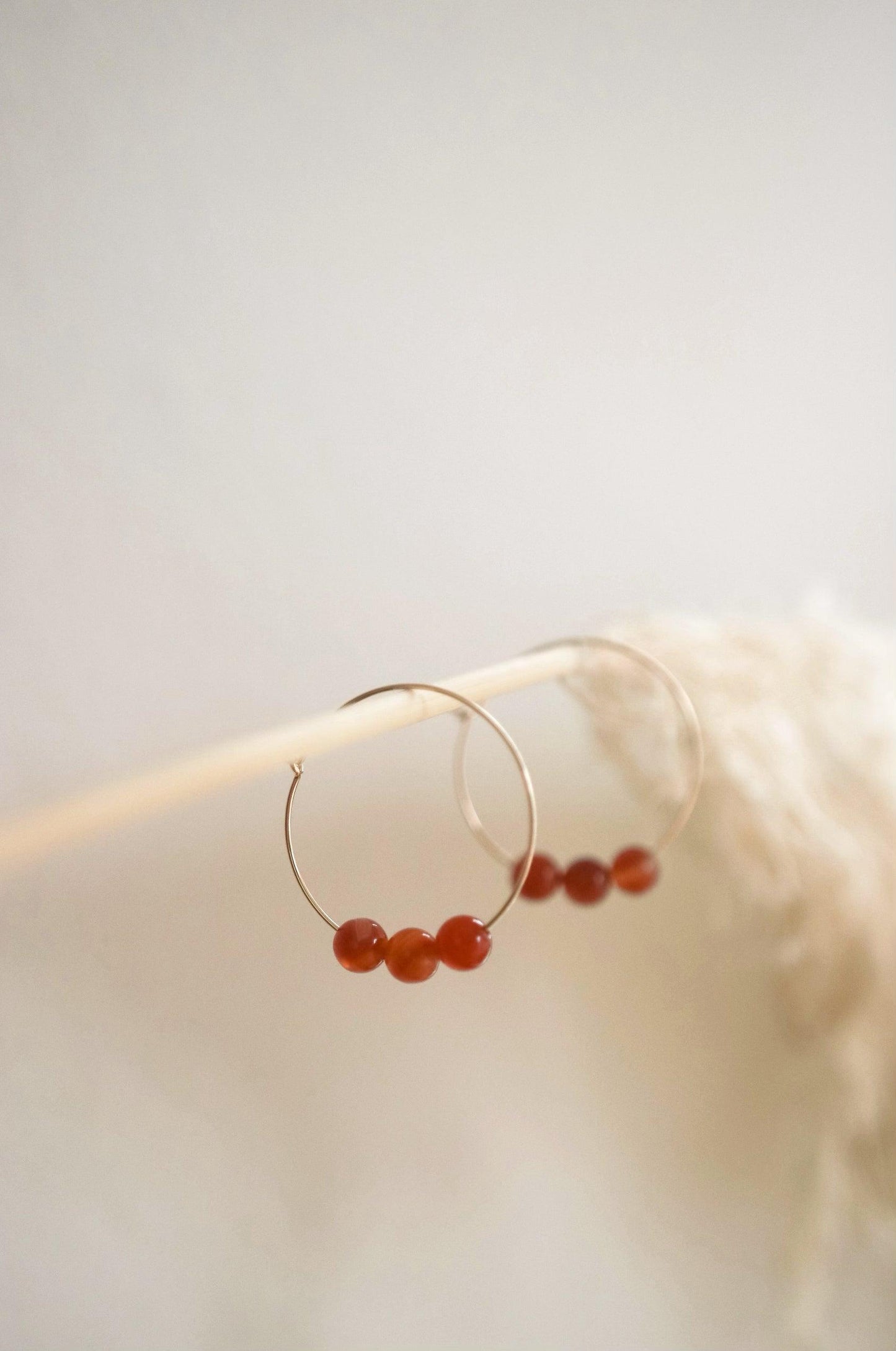 Sardonyx Gold Hoop Earrings