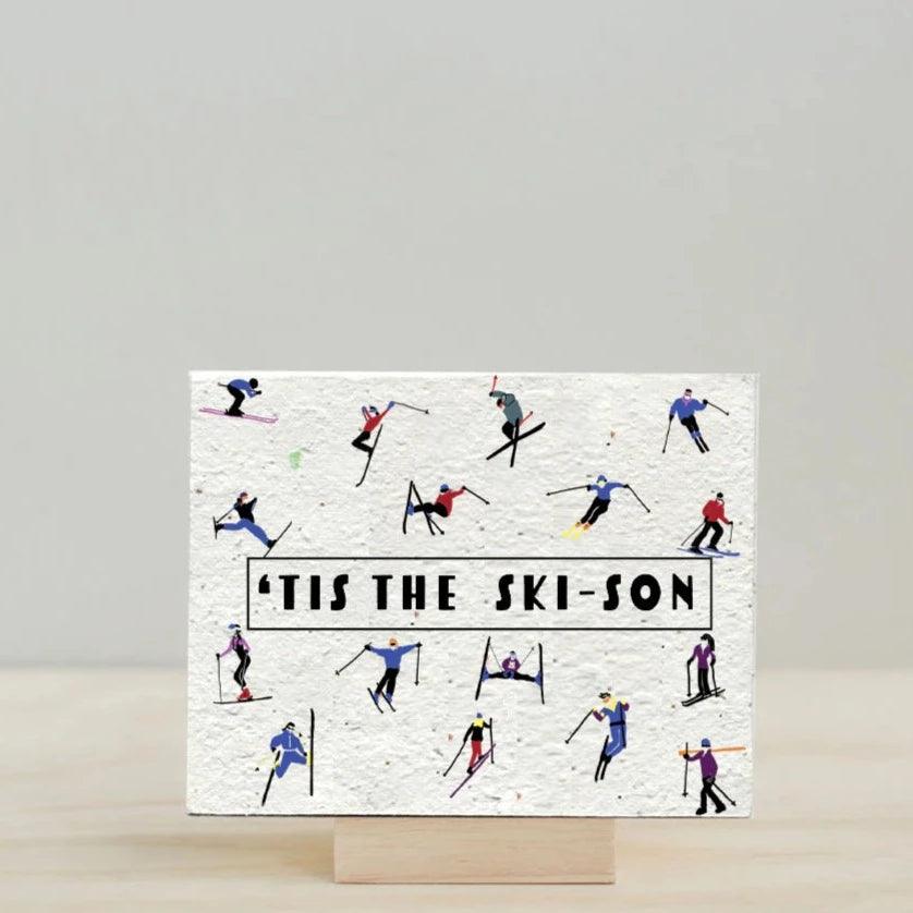 Skiing Adventure Wildflower Card