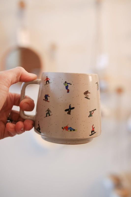 Winter Snowboard Mug - Stoneware