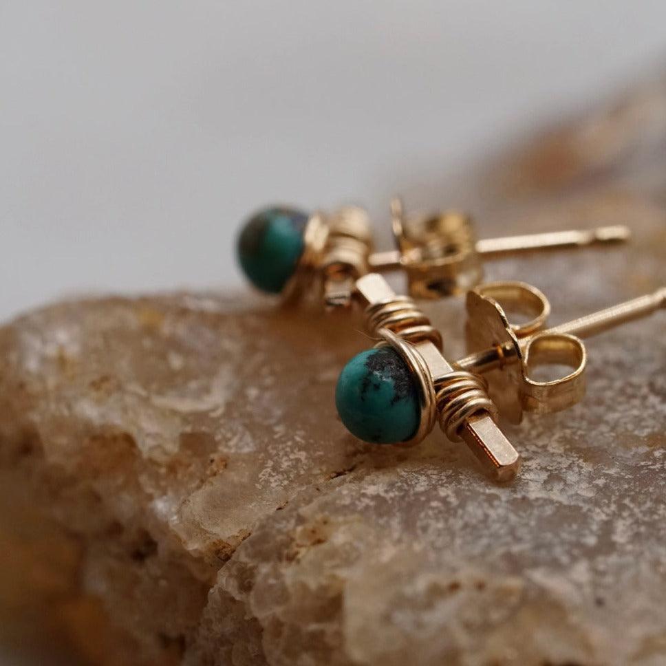 Turquoise Stick Stud Earrings