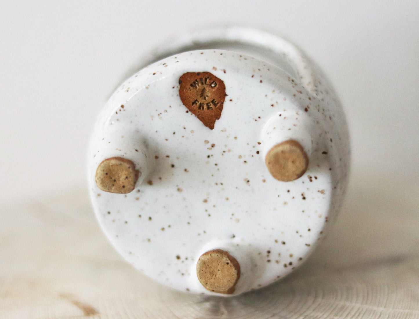 White speckled ceramic chiminea. Perfect for incense, palo santo or a tea light candle.