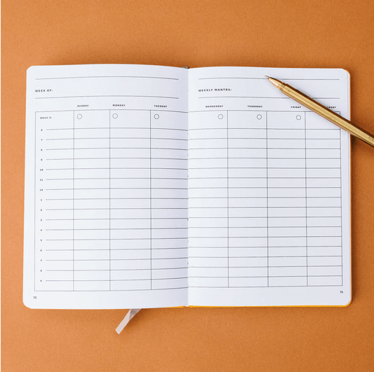 The Mindful Planner and Leather Bookmark Gift Bundle