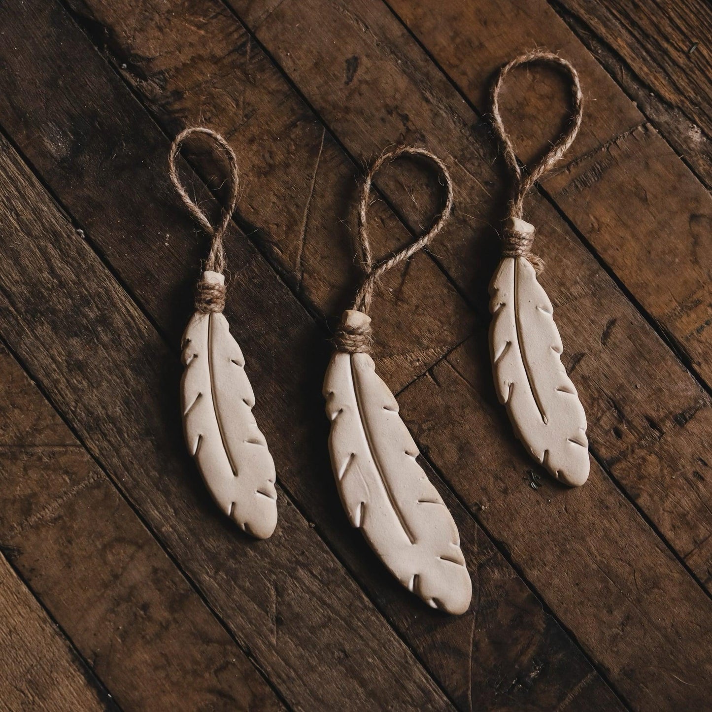 ceramic feather ornament