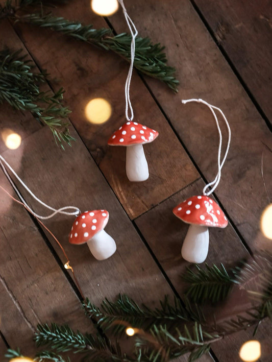 ceramic mushroom ornament