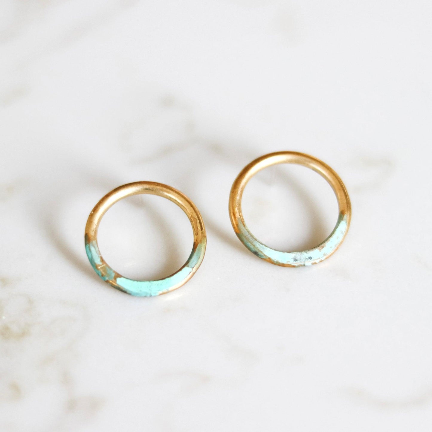 circle earrings oxidized metal