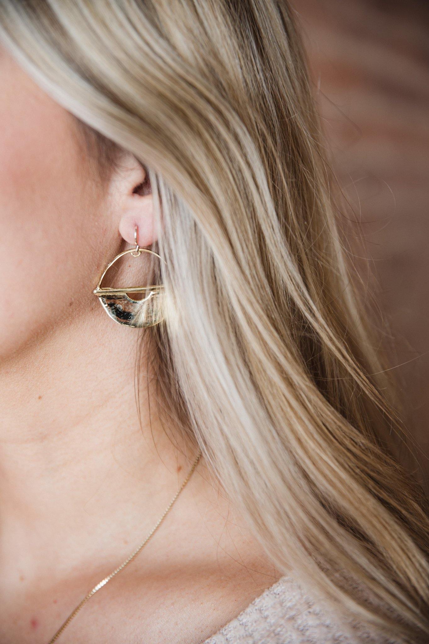 Statement Solid Brass Hoop Earrings.