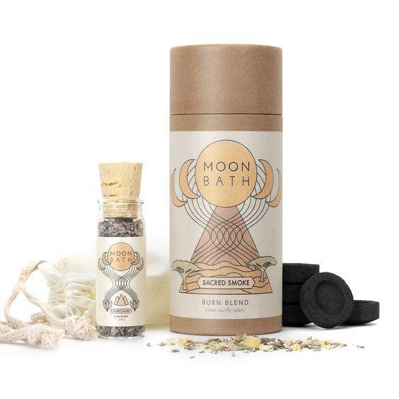 Sacred smoke burn blend sage and charcoal incense with sustainable paper packaging