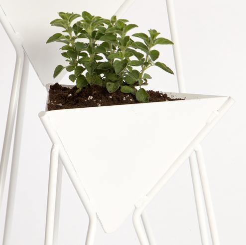 White Hairpin Legs Planter - Mid Century Plant Stand