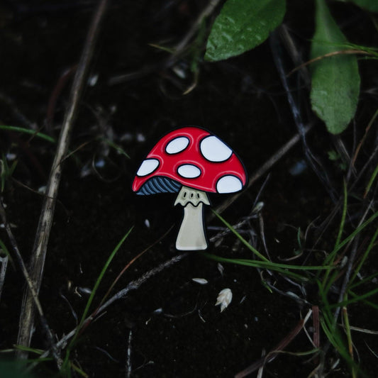 mushroom enamel pin