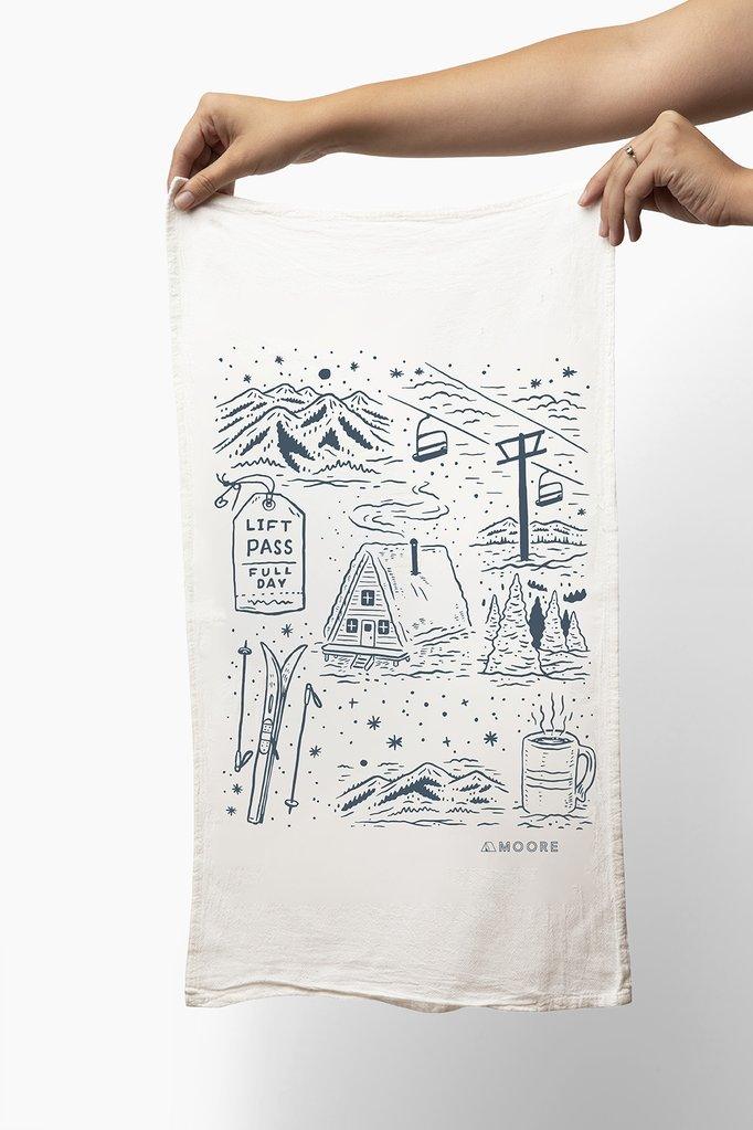 ski days tea towel