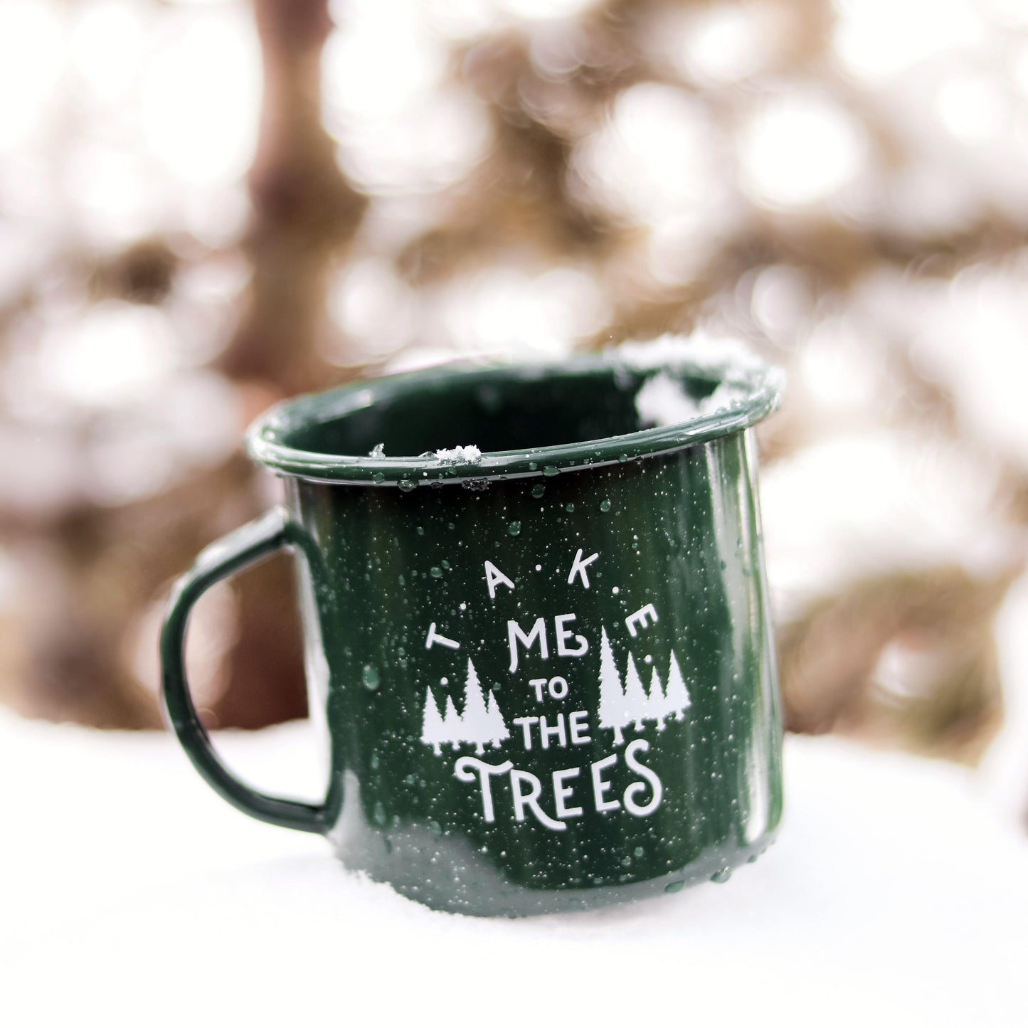 Green Enamel Mug. Camp mug