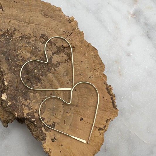 Gold filled Heart Hoops