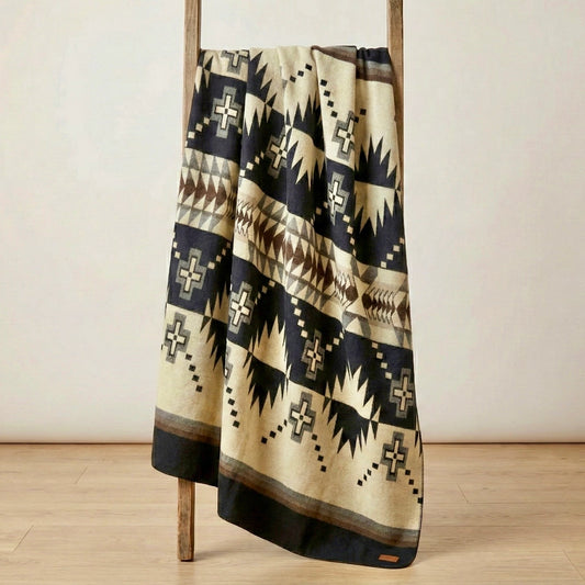 Andean Alpaca Wool Blanket-Mocha (Queen)