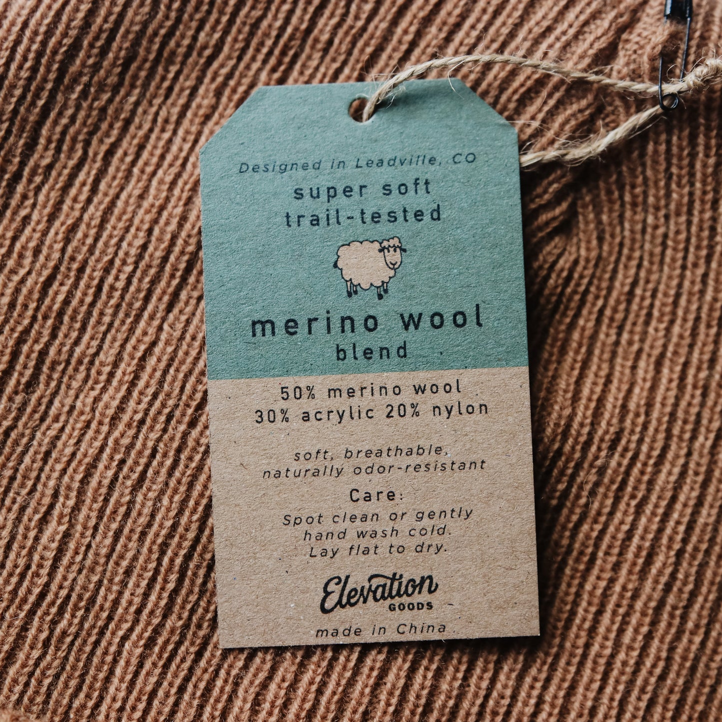 Merino Wool Mountain Beanie - Camel