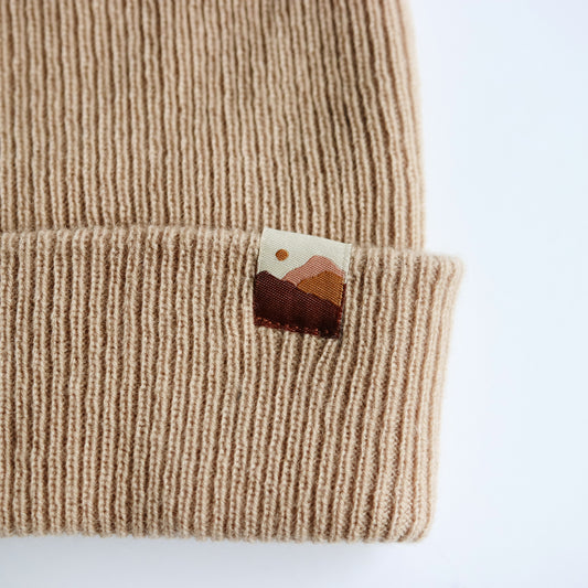 Merino Wool Mountain Beanie - Tan