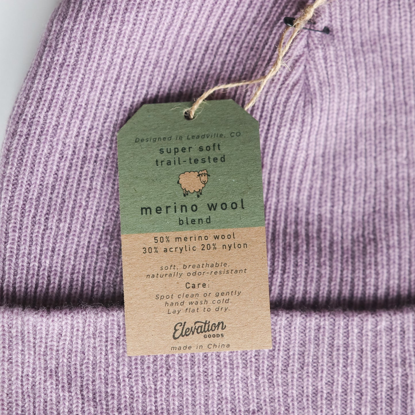 Merino Wool Mountain Beanie - Lavender