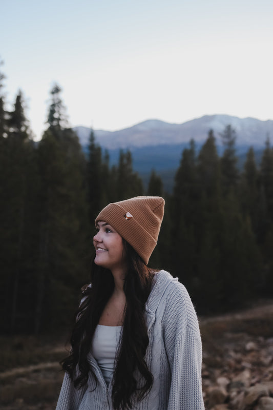 Merino Wool Mountain Beanie - Camel