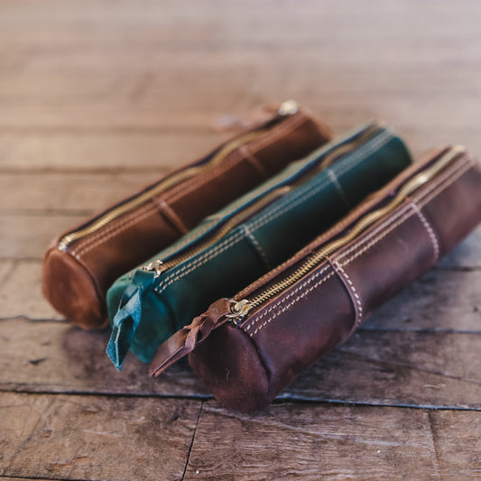 Premium Leather Pencil Case – Handmade Travel Pouch