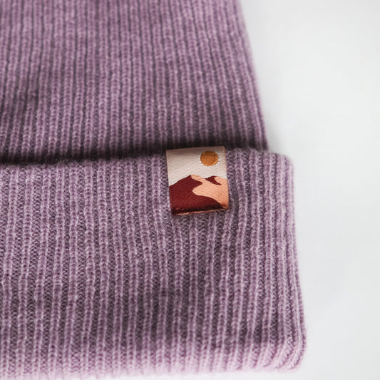 Merino Wool Mountain Beanie - Lavender