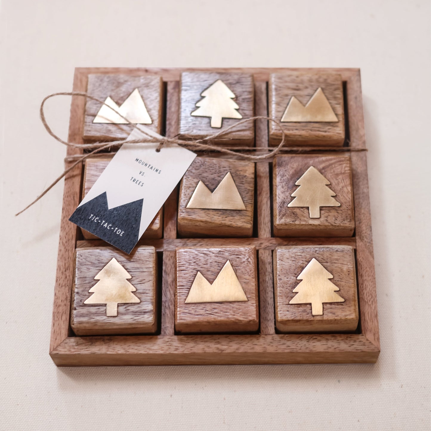 Mountain vs. Trees Tic-Tac-Toe Coffee Table Game