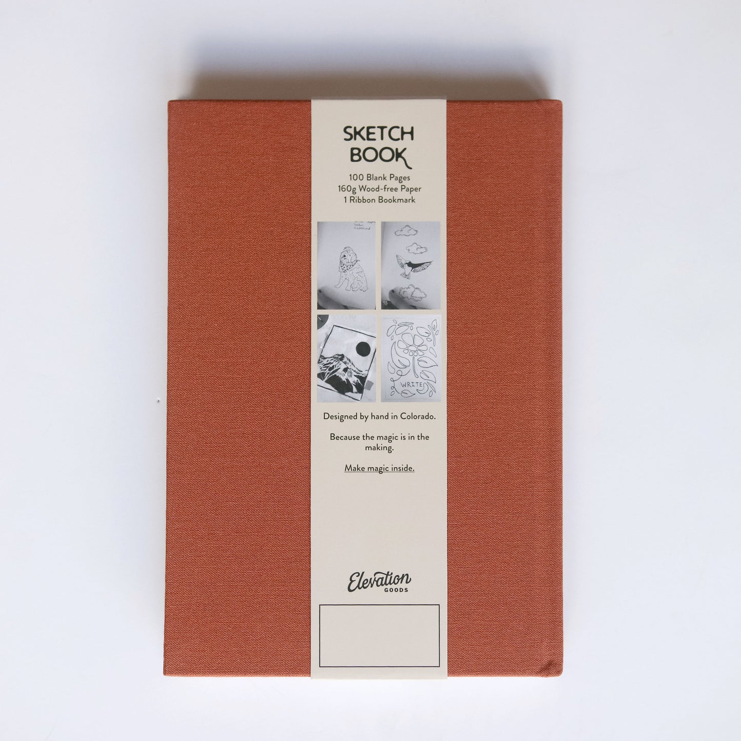 Rust Linen Floral Sketchbook